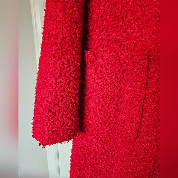 Cherry Red Boucle Jacket - Picture 3 of 4